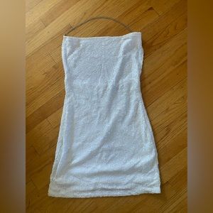 White Sequin Mini Dress